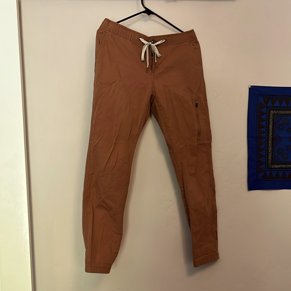 Vuori Red Cargo Pants with Modern Tapered Fit